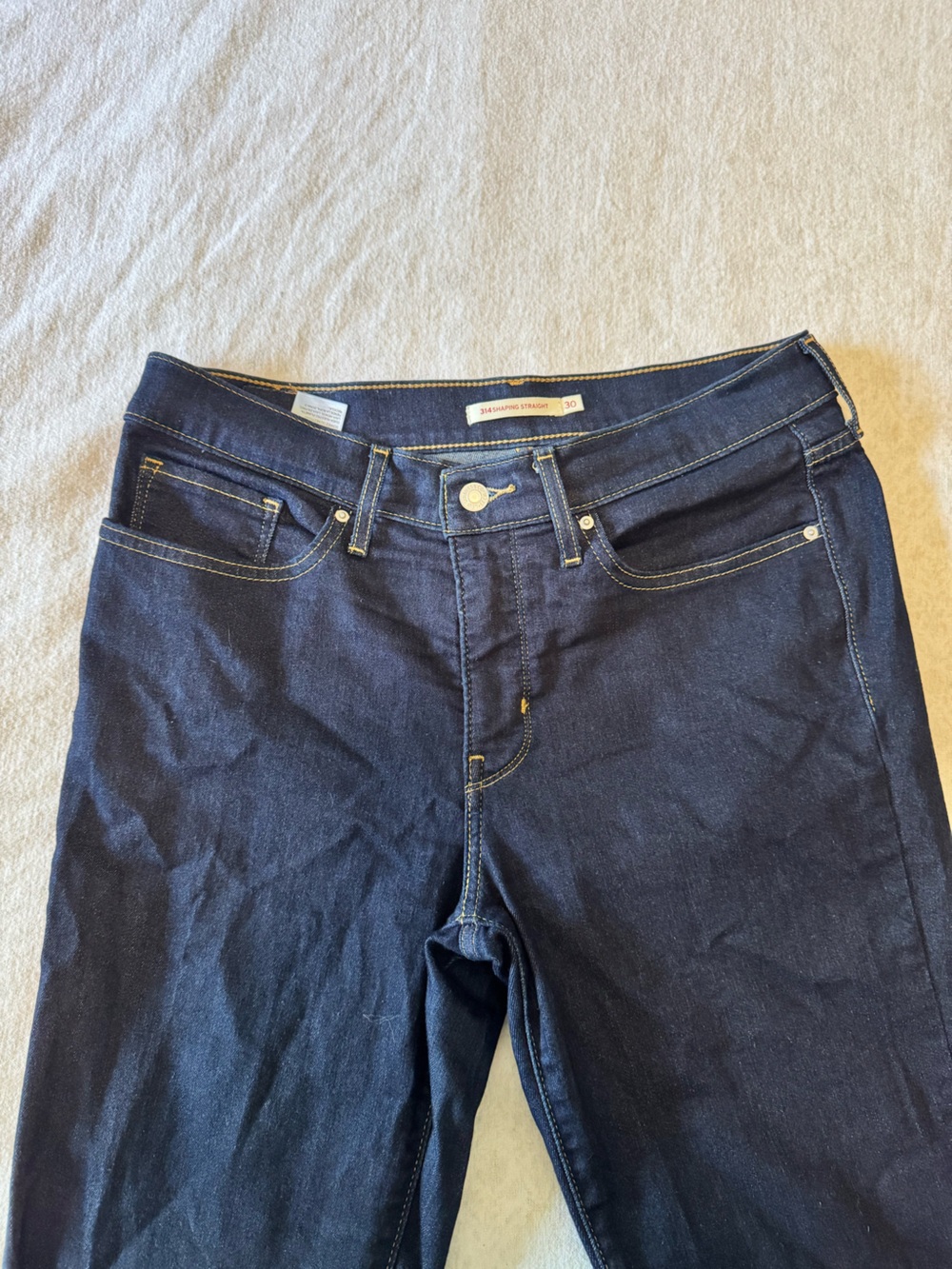 Levi’s 314 Shaping Straight Leg Jeans Dark Indigo Women’s Size EUC - Picture 2 of 8